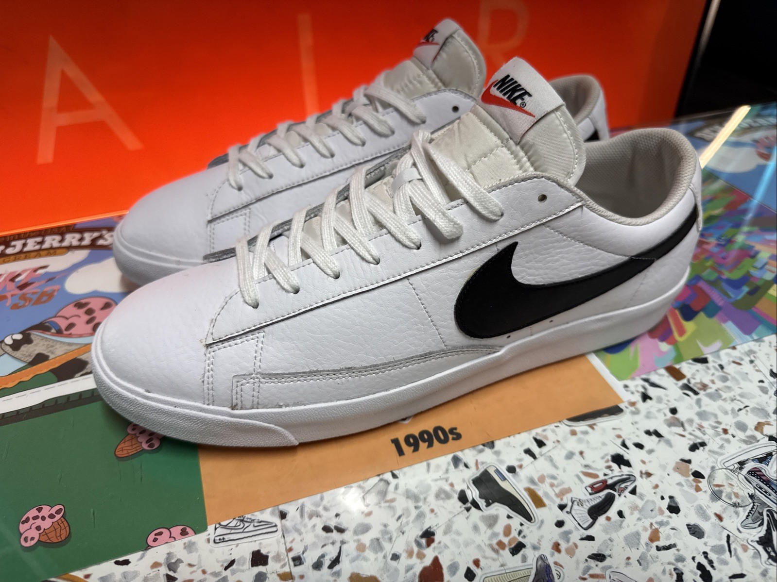 Size 13- Nike Men's Blazer '77 Vintage Low White Black image 3