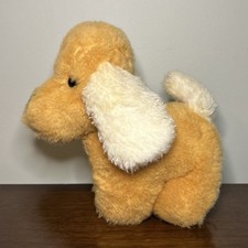 Eden Yellow Orange Plush Dog Musical Works Moves Where Has My Gone Vintage 8"