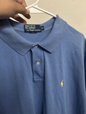 Polo Ralph Lauren Men's Polo Shirt Light Blue/Yellow Pony Logo Size XL