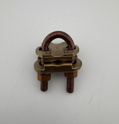 Ilsco GPL-5 Permaground Copper U-Bolt Ground Clamp 2/0-4 Sol 5/8 to 3/4in rod