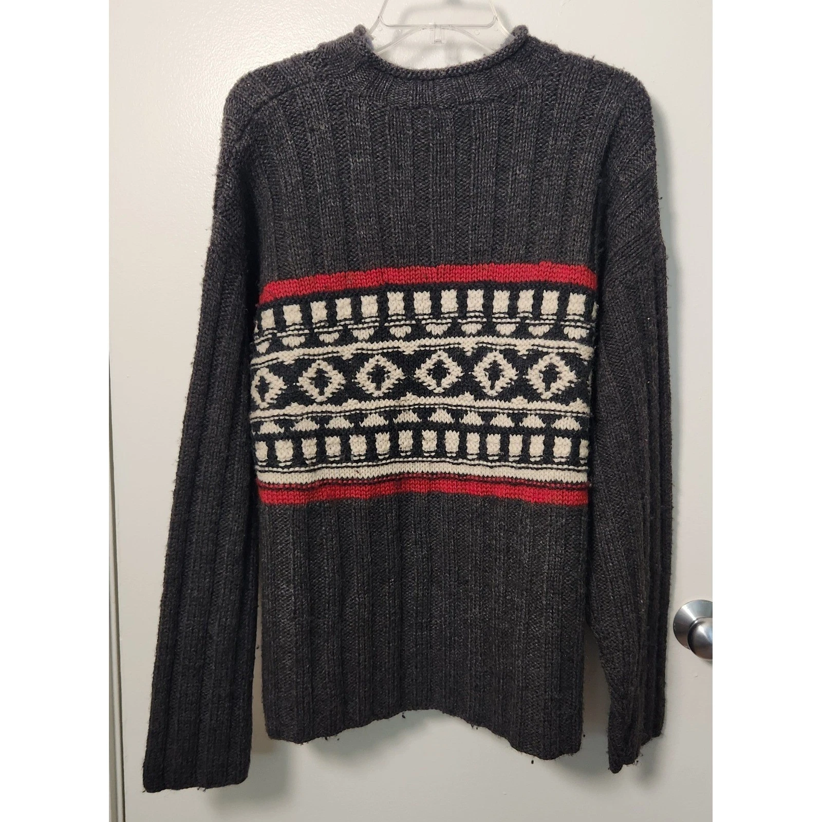 Vtg J. Crew Oarsman Men's Lrg 100% Wool Sweater Gray Fair Isle Roll Neck Ribbed
Opens in a new windo