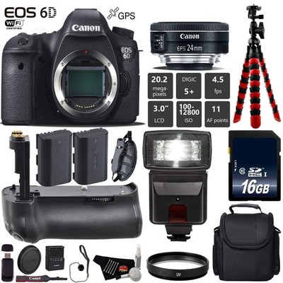 Canon EOS 6D DSLR Camera with 24mm f/2.8 STM Lens Bundle