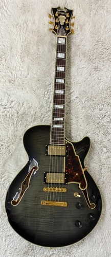 D'Angelico Excel SS Semi-Hollow Body Electric Guitar, Grey Black, DAESSGRBGSCB