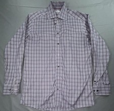 Eton Dress Shirt Mens 15.5 39 Multicolor Check Contemporary Cotton Long Sleeve