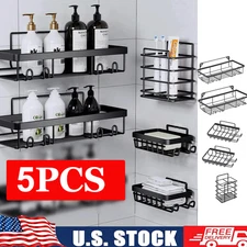 5 Pack Shower Caddy Adhesive Shower Organizer for Bathroom Storage & Kitchen