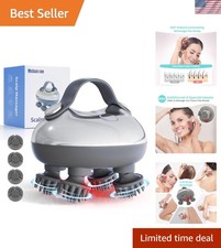 Rechargeable Waterproof Electric Scalp Massager w/ 100 Kneading Nodes, Silver