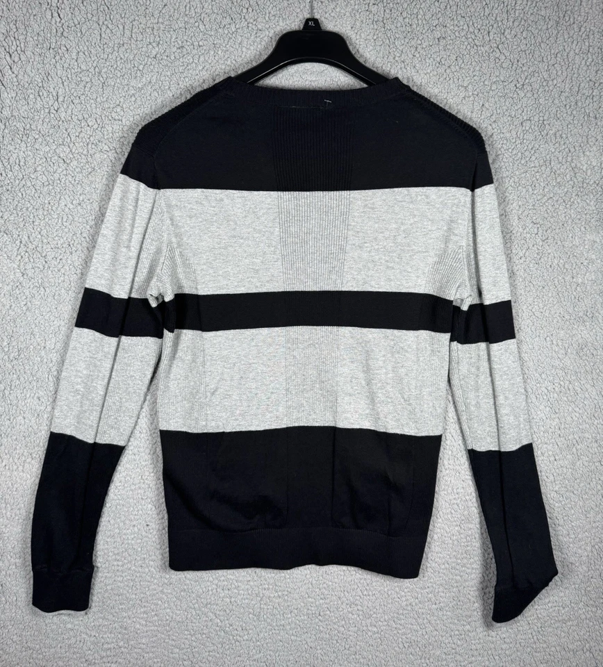 Armani Exchange Sweater Mens Medium Striped Henley Knit Lightweight NWT MSRP $88 - Image 2 of 4