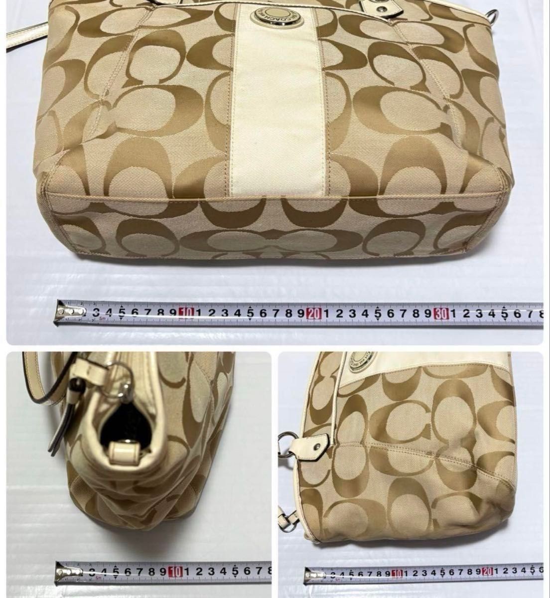 COACH Tote Bag F19203 Beige Signature 2WAY 0592999A 11a thumbnail 10