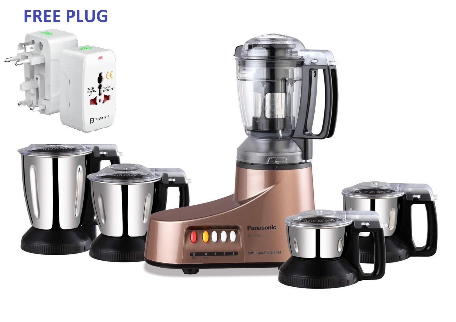 Panasonic MX-AC560 1000W Mixer Grinder 5-Jar Super Mixer Bro