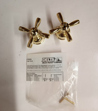 Delta RP15081PB Two Medium Polish Brass Neostyle Cross Handles Accent Included P
