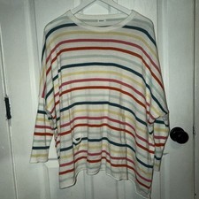 Mersea Catalina Travel Sweater Size OS Rainbow Sherbet Stripe Multi Long Sleeve