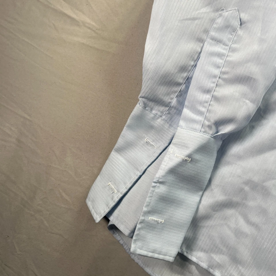 Christian Dior Chemises Dress Shirt Mens 15.5 34/35 Blue French Cuff Striped - Image 3 of 4