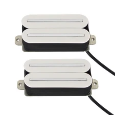 FLEOR Dual Rail Humbucker Pickup Electric Guitar Pickup Dual Ceramic Set White