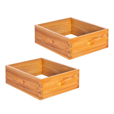 2 Pack 10-Frame Langstroth Medium Super Beehive Boxes Dipped in Beeswax, Easy As