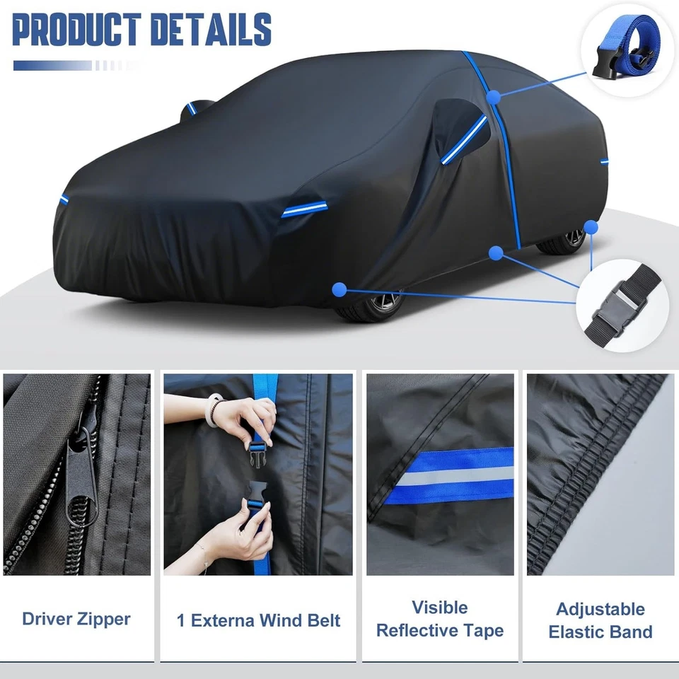 Fit For Nissan Sentra 2000-2025 Waterproof Car Cover with All Weather Protection Foto 2 de 4