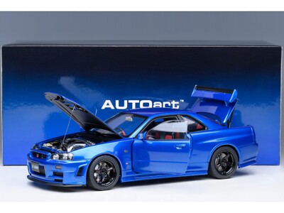 NISSAN SKYLINE GT-R R34 NISMO Z-TUNE RHD BAYSIDE BLUE 1/18 BY