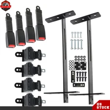 35×6.9 For EZGO Yamaha Club Car 4 Retractable Golf Cart Seat Belts&Bracket Kit