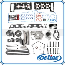 Fit 02-07 Chrysler Dodge Head Gasket Bolts Set Timing Chain Kit Oil Water Pump