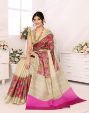 Printed Daily Wear Art Silk Saree  Purple 