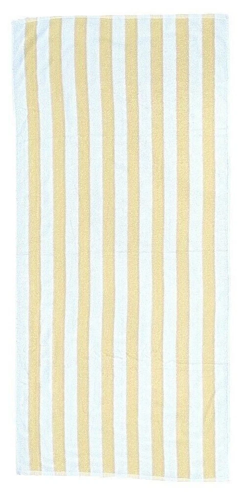 3 Piezas - Toallas de Playa Hotel Spa Piscina 100% Algodón Hilado en Anillo Amarillo/Blanco Rayas Foto 2 de 4