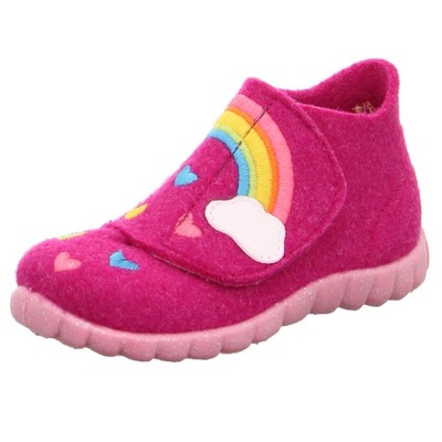 Superfit Hausschuh HAPPY 00295-500 Wollfilz breiter Einstieg Regenbogen Gr.19-30