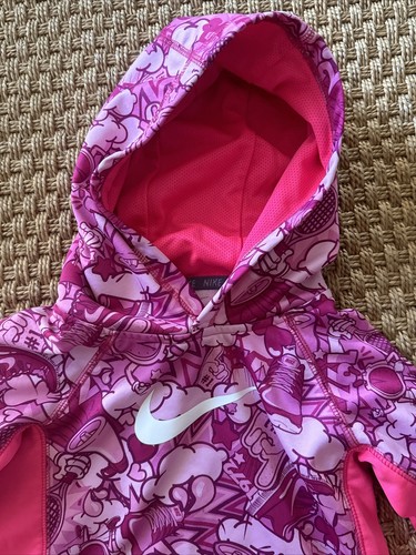 Nike Girls 1972 Graphic Hoodie Hooded Sweatshirt Pink Purple Therma-Fit Size 6 - Picture 6 of 8