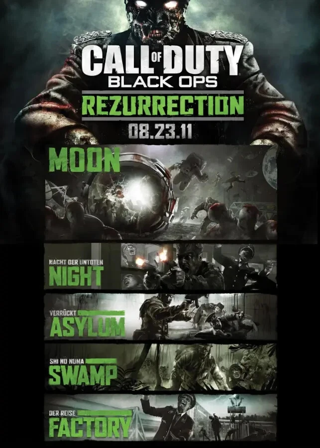 Call of Duty Black Ops Zombies Poster Rezurrection Map Pack Wall Art Factory Map - Image 2 of 4