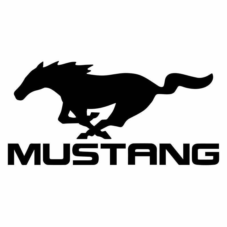 MUSTANG logo 6" logo sticker decal BLACK