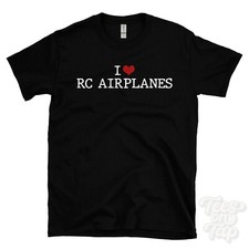 I LOVE RC AIRPLANES T-SHIRT heart remote control model aviation hobbies flying