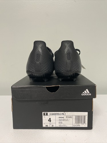 Adidas Boys x Ghosted.3 Firm Ground Black Junior Soccer Cleats Size 4 Youth - Picture 7 of 7