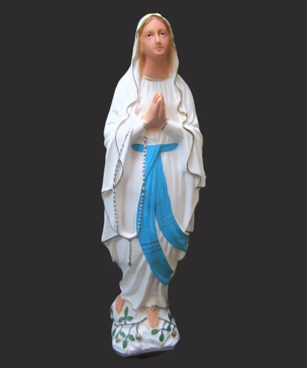 Statue Maria v Lourdes Kunsthandwerk Ferrari & Arrighetti Marmorharz 31 cm alt
