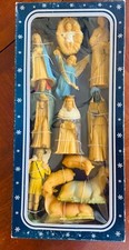 VTG 1985 Merrilite Nativity Set 12 Pieces Hand Decorated Christmas Figurines NOS