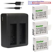 Kastar Battery Dual USB Charger for SJCAM SJ4000B SJCAM M10 SJCAM SJ4000 Camera
