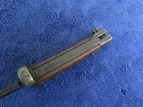 ORIGINAL WW2 ITALIAN M1938 MANNLICHER CARCANO FIXED FOLDING BAYONET AND SCABBARD - Picture 7 of 15