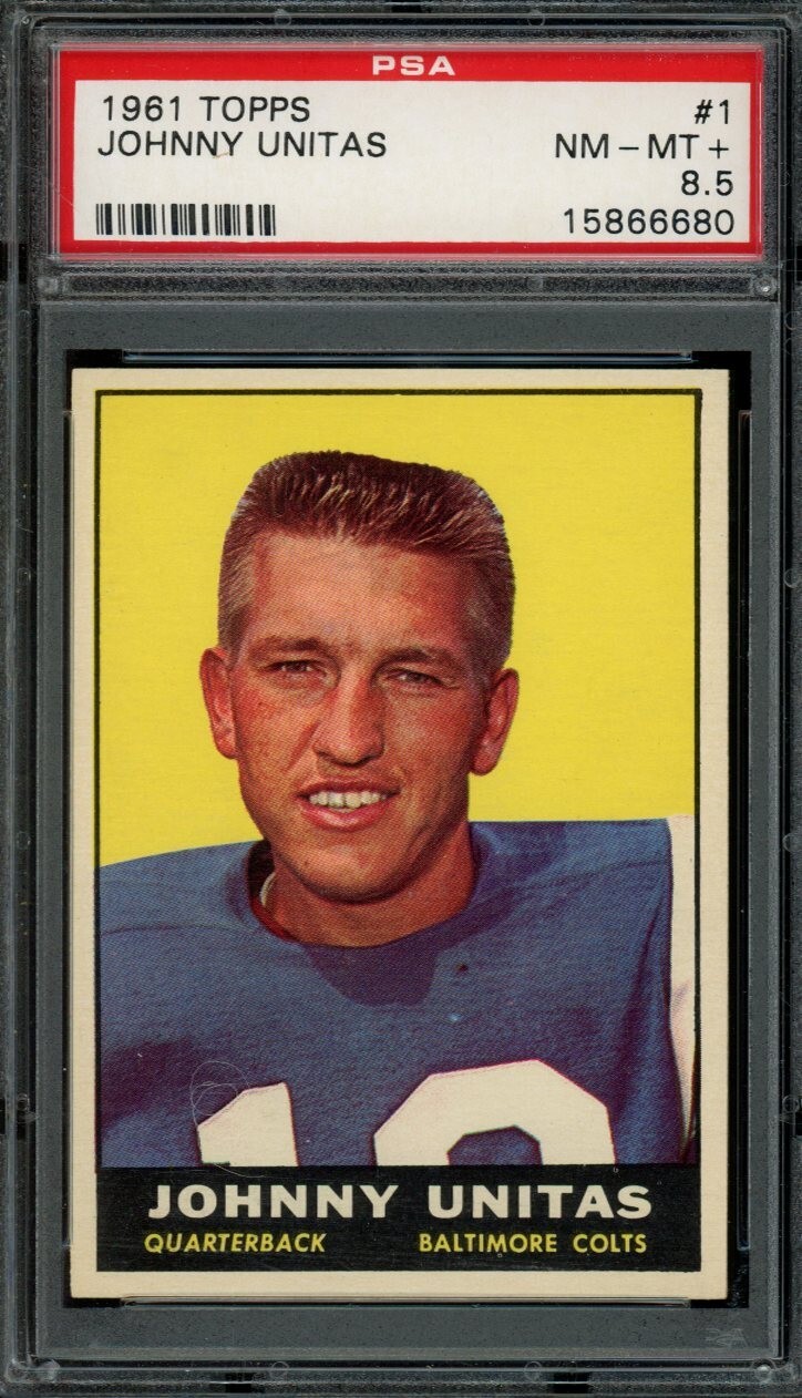 1961 TOPPS #1 JOHNNY UNITAS PSA 8.5 COLTS HOF [680]