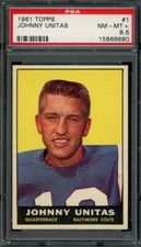 1961 TOPPS #1 JOHNNY UNITAS PSA 8.5 COLTS HOF [680]