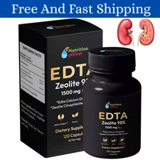 EDTA Zeolite 1500 mg Detox Heavy Metal Chelation Kidney Liver Support 120 Caps