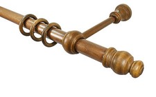 Gardinenstangen, Vorhangstange 28 mm Holz Nußbaum Kirsch Grau Eiche Kiefer Weiß