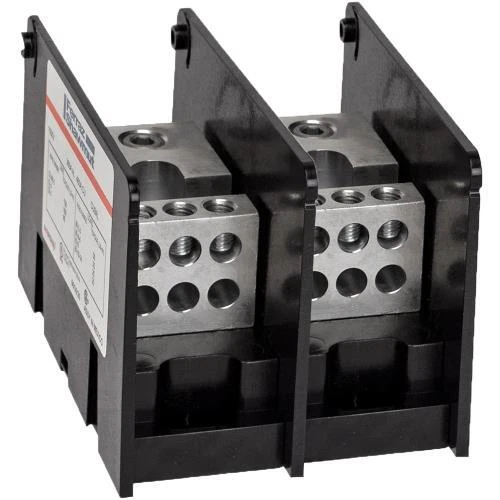 FERRAZ-SHAWMUT MPDB67562, PDB, 175A, 2-pole, 1 hole (in) 2/0-#14, 6 holes (out) #2-14