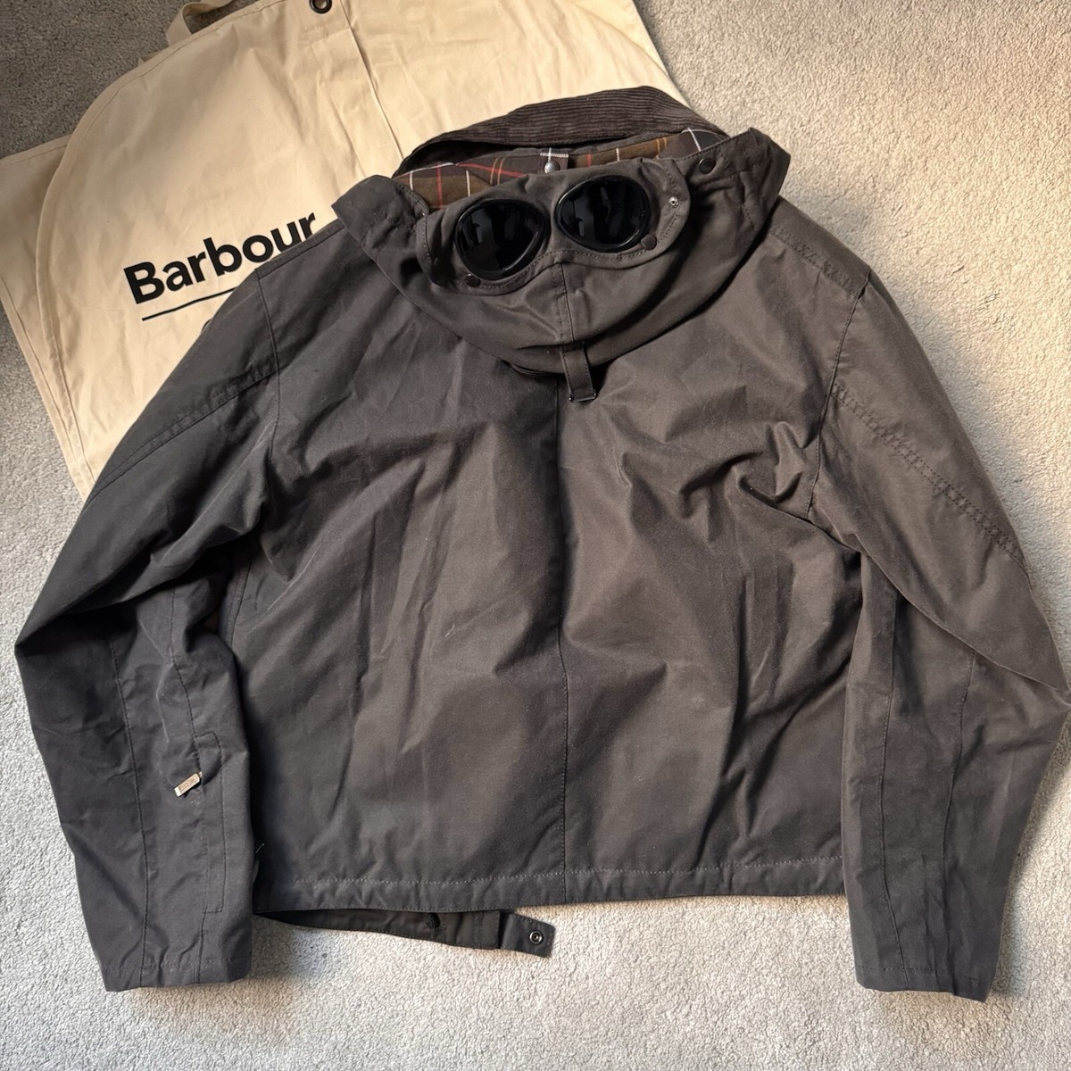 🔥 CP Company x Barbour 500 Miglia Wax Jacket BNWT Size XS Grey