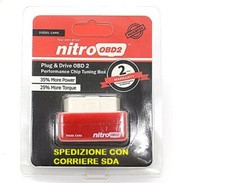 OBD2 NITRO MODULO AGGIUNTIVO ROSSO OBDII CENTRALINA AUTO DISEL CAR tuning**