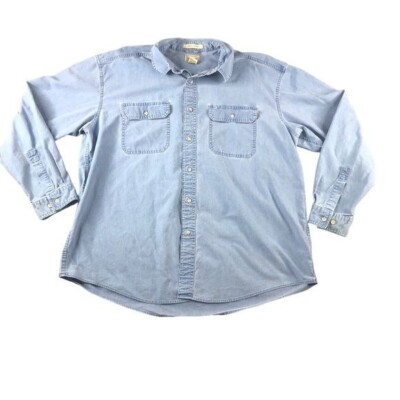 LL Bean Mens XL Traditional Fit Button Front Long Sleeve Denim Shirt,  Casual