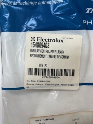 154809403 NLA FRIGIDAIRE DISHWASHER OVERLAY