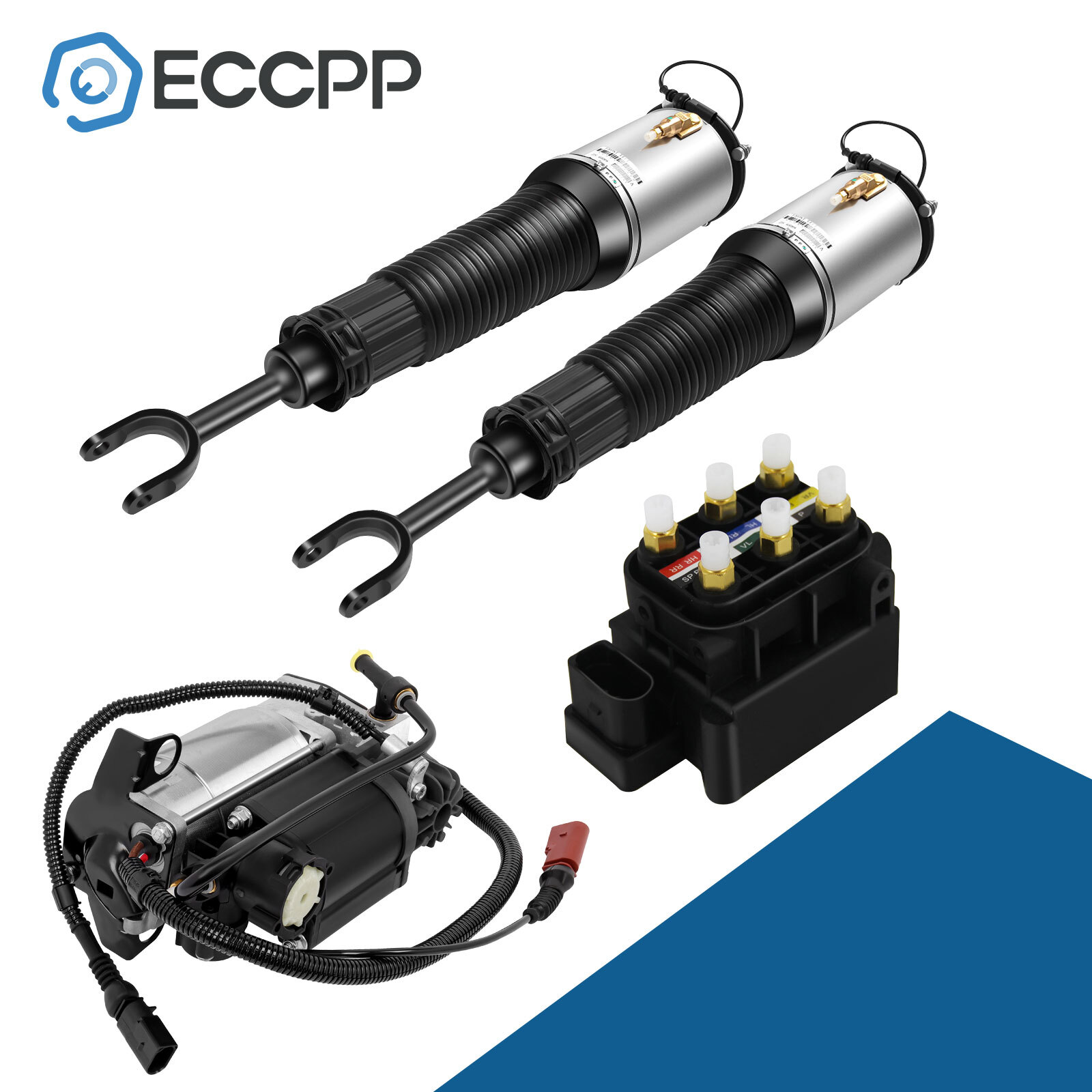 4Pcs Front Air Suspension Strut Shocks Compressor Relay For Audi A8 D3 2002-2010-image