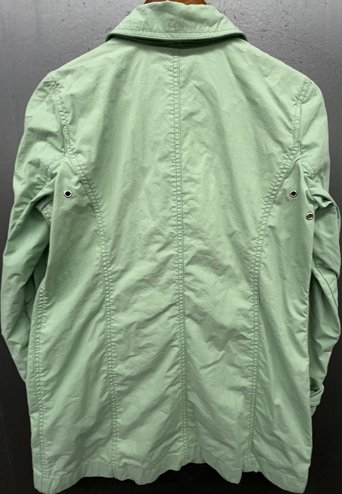 Gap Rain Trench Coat Women M Green Cotton Pockets Lined Preppy Old Money Jacket