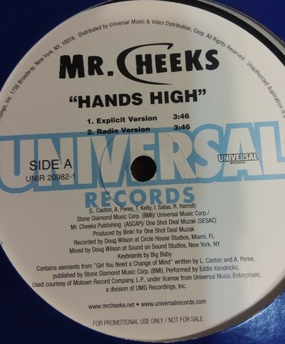 Mr. Cheeks Hands High LP Universal Records Promo - Picture 2 of 3