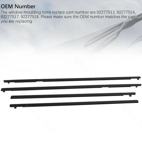 4pcs Door Window Reveal Molding Weatherstrip Fit For 2008-2009 Pontiac G8 GT GXP - Picture 6 of 14