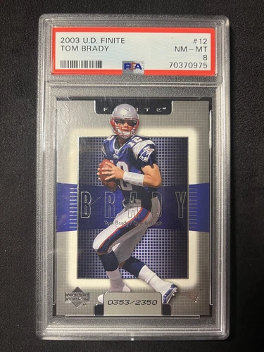 2003 Upper Deck Finite #12 Tom Brady, Patriots (HOF) PSA 8 NM-MT