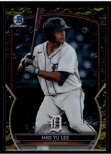 2023 Bowman Draft Chrome Yellow Lunar Crater Refractor /75 Hao-Yu Lee Called Up!