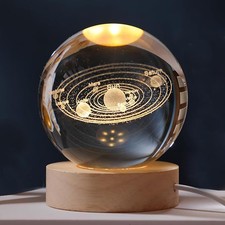 3D Solar System Clover Crystal Ball 60mm Good Universe Gifts